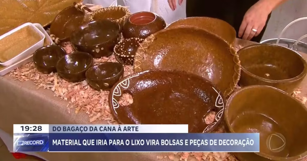 Artesã Inova ao Transformar Bagaço de Cana em Bolsas e Decoração Ecológica