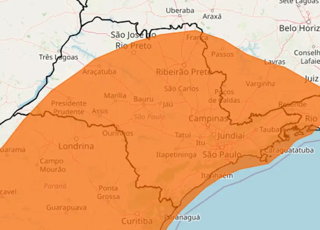 Alerta Laranja: Chuvas Intensas Atingem Grande Parte do Estado de São Paulo