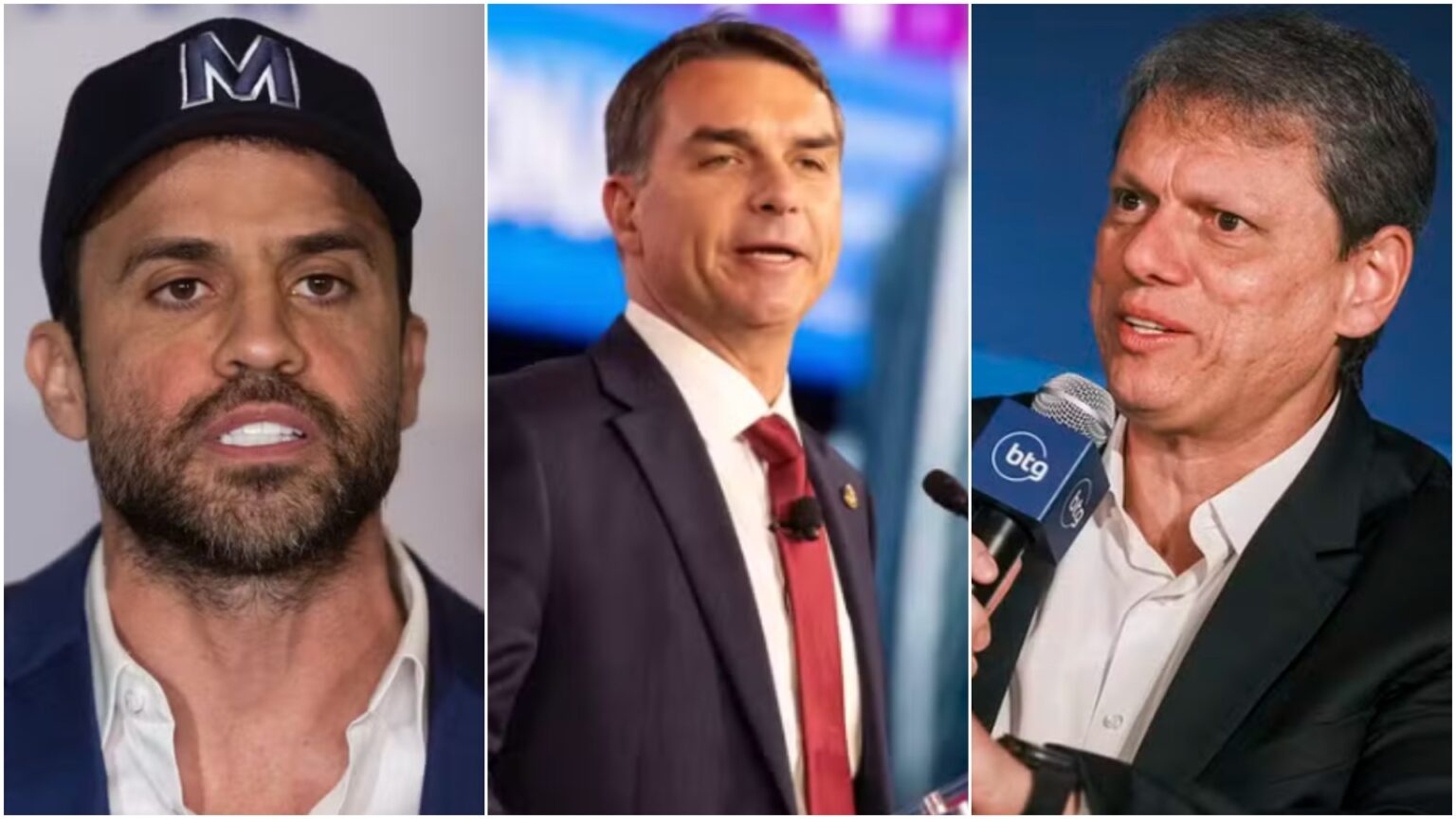 Tarcísio de Freitas se afasta de Flávio Bolsonaro em SP enquanto Marçal ganha destaque na campanha