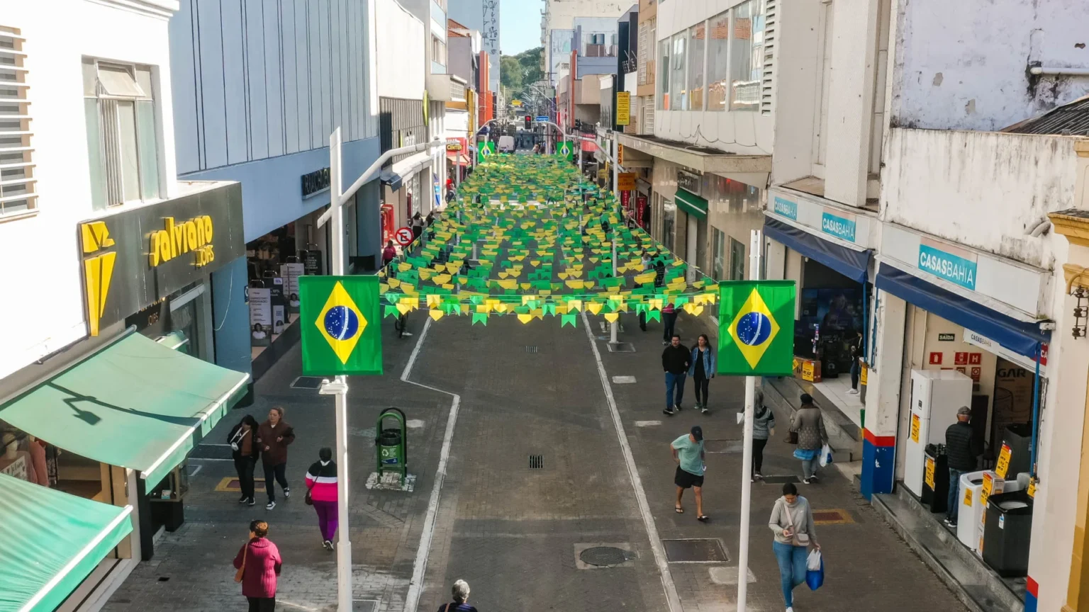 Centro de Jundiaí se veste de verde e amarelo para a Copa do Mundo 2026
